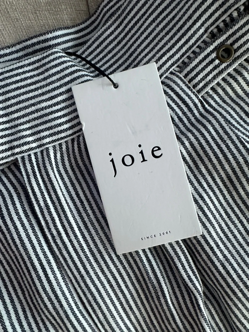 Joie Black and White Pinstripe Tapered Chinos